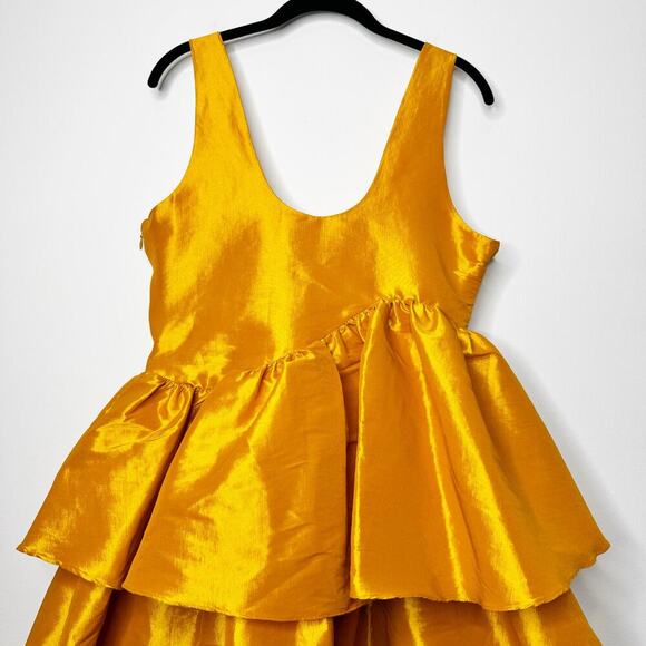 Kika Vargas Valeria Dress in Golden Orange Mini Sleeveless Size Medium - Picture 3 of 11